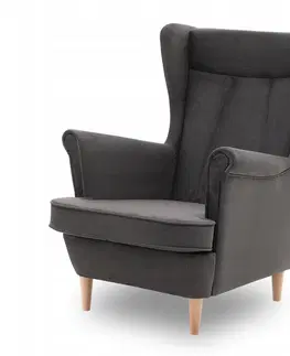Židle Skandinávské křeslo v tmavě šedé barvě