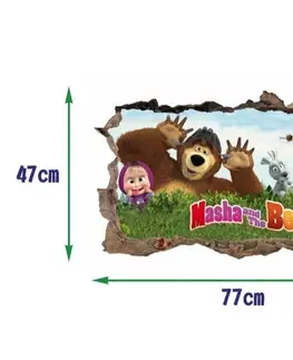 Pohádkové postavičky Pohádkova nálepka na zeď Máša a medvěd 47x77cm