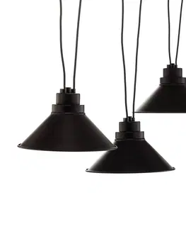 Závěsná světla Euluna Závěsná lampa Perm III černá, variabilní montáž