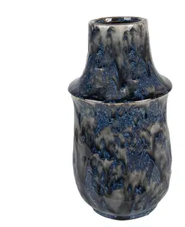 Dekorativní vázy Modrá keramická váza Blue Dotty M - Ø 13*25 cm Clayre & Eef 6CE1571M