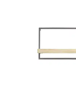 Regály a poličky Nástěnná dřevěná polička Maddison v kovovém rámu - 60*15*30 cm Light & Living 6980184