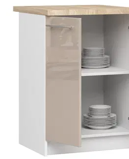 Kuchyňské dolní skříňky Ak furniture Kuchyňská skříňka Olivie S 60 cm 2D bílá/cappuccino