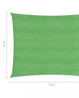 Stínící textilie Stínící plachta obdélníková HDPE 3 x 4 m Dekorhome Světle zelená