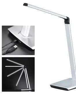Stolní lampy kancelářské FISCHER & HONSEL LED stolní lampa Bright, stmívatelná, CCT stříbrná