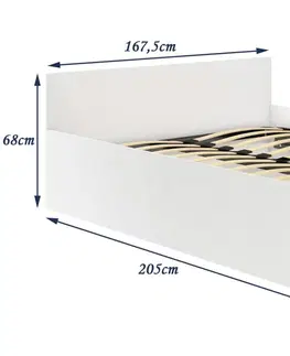 Postele Ak furniture Postel CLP 160x200 cm dvoulůžko s roštem i matraci bílé