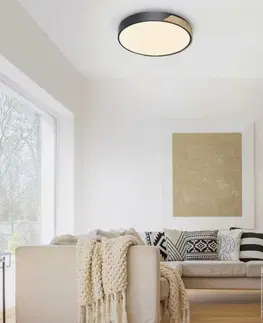 Chytré osvětlení PAUL NEUHAUS Q BILA LED stropní svítidlo Smart Home, pravé dřevo, stmívatelné ZigBee 2700-5000K