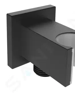 Koupelnové baterie Kielle Příslušenství Nástěnné kolínko s držákem, matná černá 20901014
