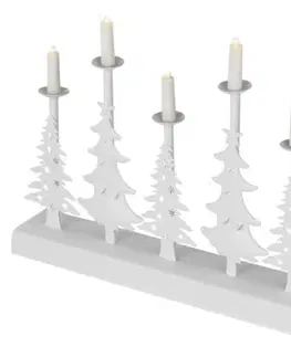 Vánoční svícny EMOS LED svícen s časovačem Trea 24 cm teplá bílá