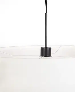 Zavesna svitidla Moderní závěsná lampa černá s bílým odstínem 50 cm - Combi 1