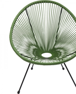 Židle s výpletem KARE Design Zelené křeslo Acapulco