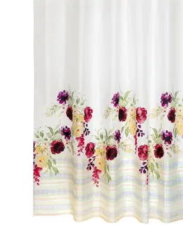 Závěsy Bellatex Sprchový závěs Květy mix barev, 180 x 200 cm