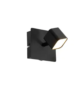 Nastenna svitidla Moderní nástěnné svítidlo černé včetně LED s vypínačem - Nola