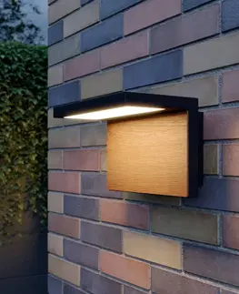 Venkovní nástěnná svítidla Lucande Lucande Lignus LED venkovní nástěnné svítidlo