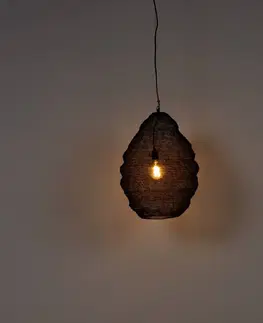 Závěsná světla Lindby Lindby Kaviya závěsné světlo černá výška 60 cm