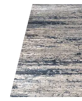 Moderní koberce Designový modrý koberec s melírováním v béžové barvě