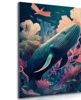 Obrazy podmořský svět Obraz surrealistická velryba