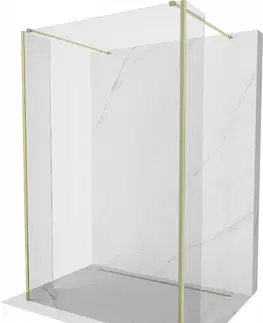 Sprchové zástěny MEXEN/S Kioto Sprchová zástěna WALK-IN volněstojící 150 x 30 x 30 cm, transparent, zlatá 800-150-030-222-50-00-030