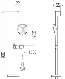 Sprchy a sprchové panely MEXEN/S DS33 posuvný sprchový set, černá 785334583-70