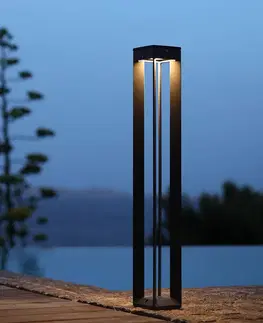 Solární lampy s pohybovým čidlem Les Jardins LED solární světlo Borne se senzorem, 90 cm, šedá