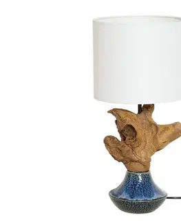 Stolní lampy LuxD 21540 Designová stolní lampa Sloane, 50 cm ořech