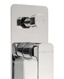 Koupelnové baterie SAPHO SPY podomítková sprchová baterie, 2 výstupy, otočný přepínač, chrom PY43