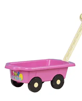 Hračky na zahradu BAYO - Dětský vozík Vlečka 45 cm růžový