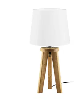 Stolní lampy HerzBlut HerzBlut Elli stolní lampa, dub olejovaný/bílá