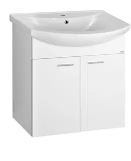 Koupelnový nábytek AQUALINE ZOJA umyvadlová skříňka 61,5x74x32cm, bílá, 2x dvířka 51063