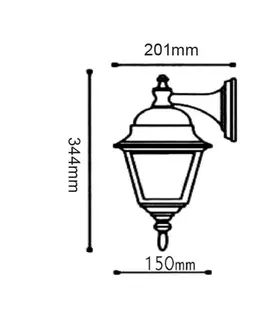 Moderní venkovní nástěnná svítidla ACA Lighting Garden lantern venkovní nástěnné svítidlo HI6042V