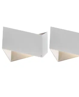 Nastenna svitidla Sada 2 designových nástěnných svítidel bílá - skládací