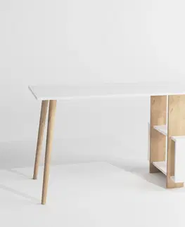 Psací stoly Kalune Design Psací stůl LAGOMOOD SIDE dub/bílý