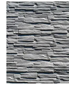 Tapety s imitací cihly, kamene a betonu Fototapeta Šedá kamenná stěna - Grey stone wall