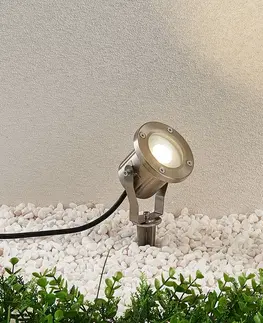 Zemní svítidlo s bodcem Lindby LED venkovní osvětlení Maris, kolík, IP65, nerez