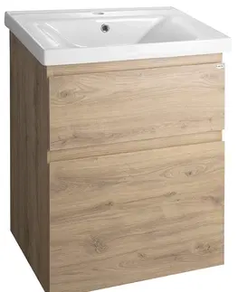 Koupelnový nábytek AQUALINE ALTAIR umyvadlová skříňka 57x72,5x45cm, dub emporio AI360