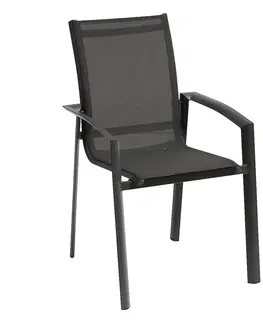 Zahradní židle a křesla DEOKORK Hliníkové křeslo s textílií NOVARA (antracit)
