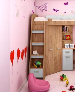 Dětský pokoj ArtCross Dětská rohová vyvýšená postel ANTRESOLA | craft zlatý/craft bílý Barva: Ľavá