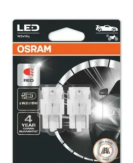 Autožárovky OSRAM LED W21/5W 7515DRP-02B RED 12V 2,4W W3x16q