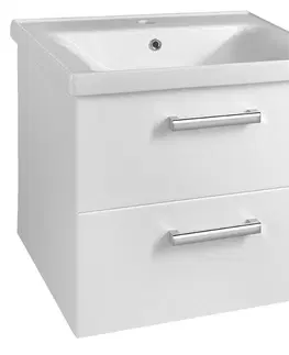 Koupelnový nábytek AQUALINE VEGA umyvadlová skříňka 62x50x43,6cm, 2x zásuvka, bílá VG064