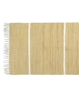 Koberce a koberečky Žlutý bavlněný koberec s pruhy a třásněmi Rag honey - 70*160 cm Chic Antique 16089904 (16899-04)
