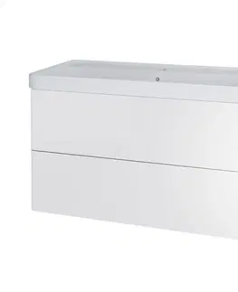 Koupelnový nábytek MEREO Siena, koupelnová skříňka s keramickym umyvadlem 101 cm, bílá lesk CN4121