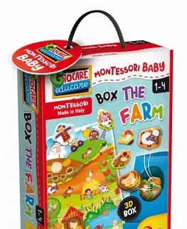 Hračky společenské hry LISCIANIGIOCH - Montessori Baby Box The Farm - Vkládačka Farma