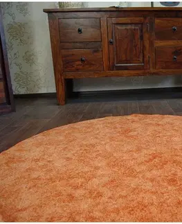 Koberce a koberečky Dywany Lusczow Kulatý koberec SERENADE Graib oranžový, velikost kruh 150