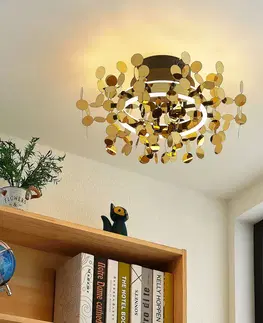 Stropní svítidla Lucande Lucande Glimmo LED stropní světlo, černé, mosaz