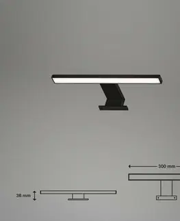 Přisazená nábytková svítidla BRILONER LED svítidlo k zrcadlu 30 cm 5W 500lm černá BRI 2104-015