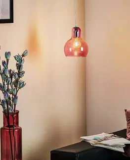 Závěsná světla TK Lighting Závěsné svítidlo Mango, růžovo-průhledné/stříbrné