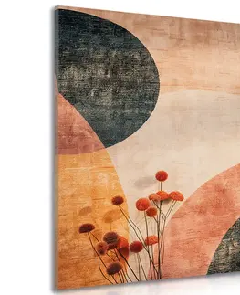 Obrazy abstraktní tvary Obraz vzory s květinou Peach Fuzz