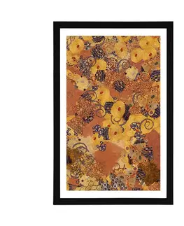 Abstraktní a vzorované Plakát s paspartou abstrakce inspirovaná G. Klimtem