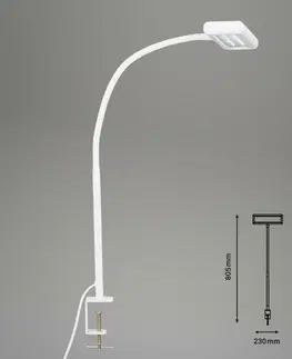 Stolní lampy do kanceláře BRILONER LED svítidlo se svorkou 80,5 cm 7,5W 800lm bílé BRILO 2604-016