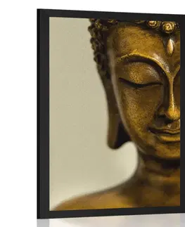 Feng Shui Plakát bronzová hlava Buddhy