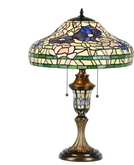 Svítidla Stolní lampa Tiffany Destini - 46x60 cm E27/max 2x60W Clayre & Eef 5LL-1207
